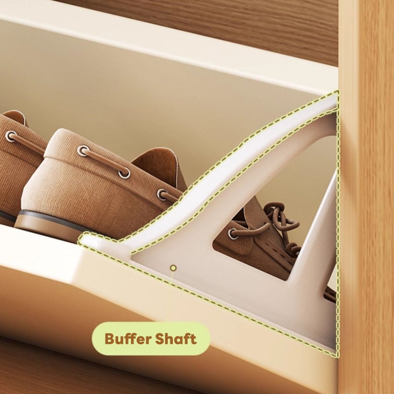 Sharpdo 3-Tier Solid Wood Flip-Top Shoe Cabinet, Ultra-Thin Entryway Shoe Rack Shoe Storage for Narrow Spaces, 80×17×120 cm - Image 5